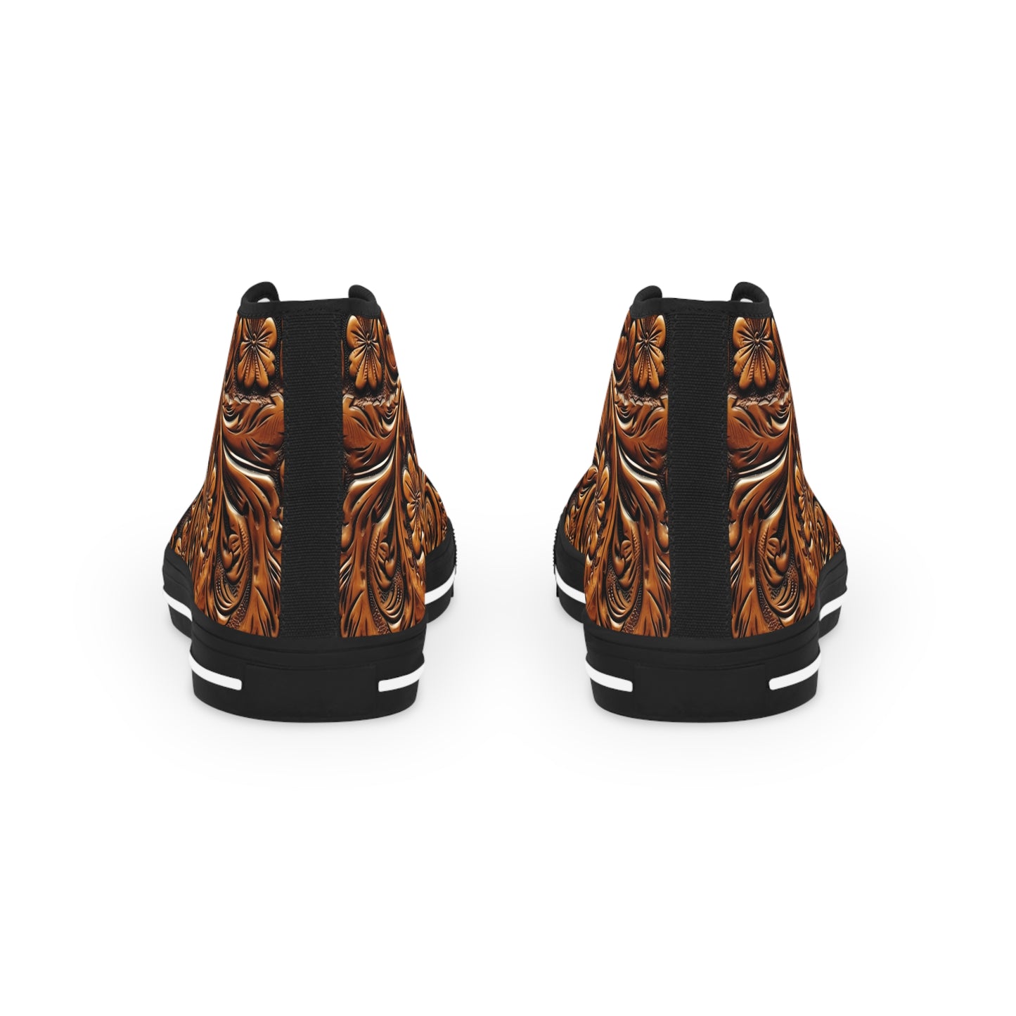 Tooled Leather Men's High-Top Sneakers (Black) by Studio Ten Design