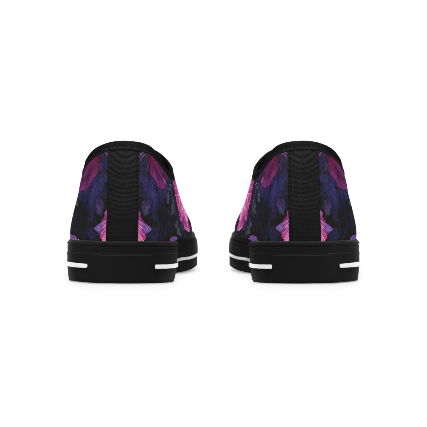 Watercolor Hibiscus (Dark #2) Women's Low Top Sneakers