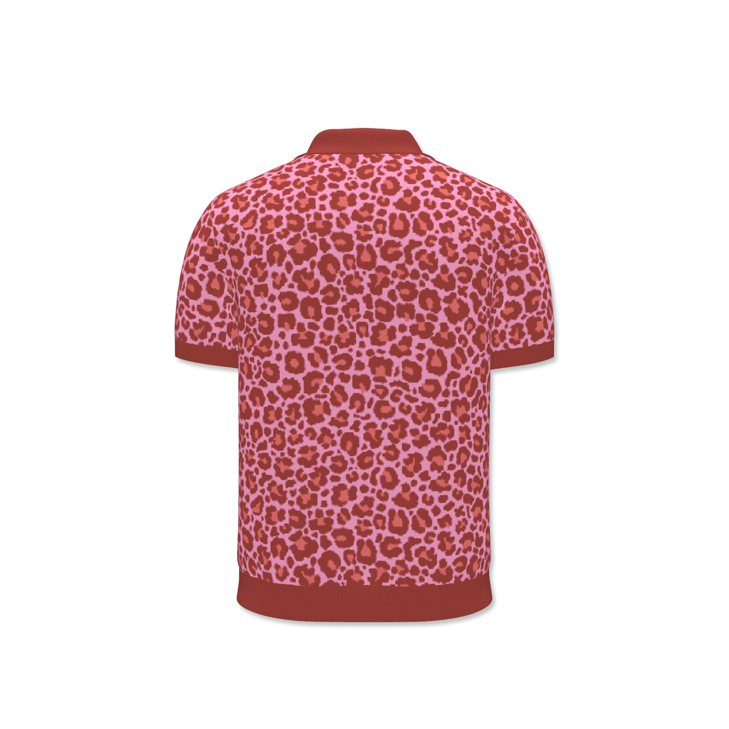 Leopard Lounge Valentine Mens V-Neck Polo Shirt by Studio Ten Design