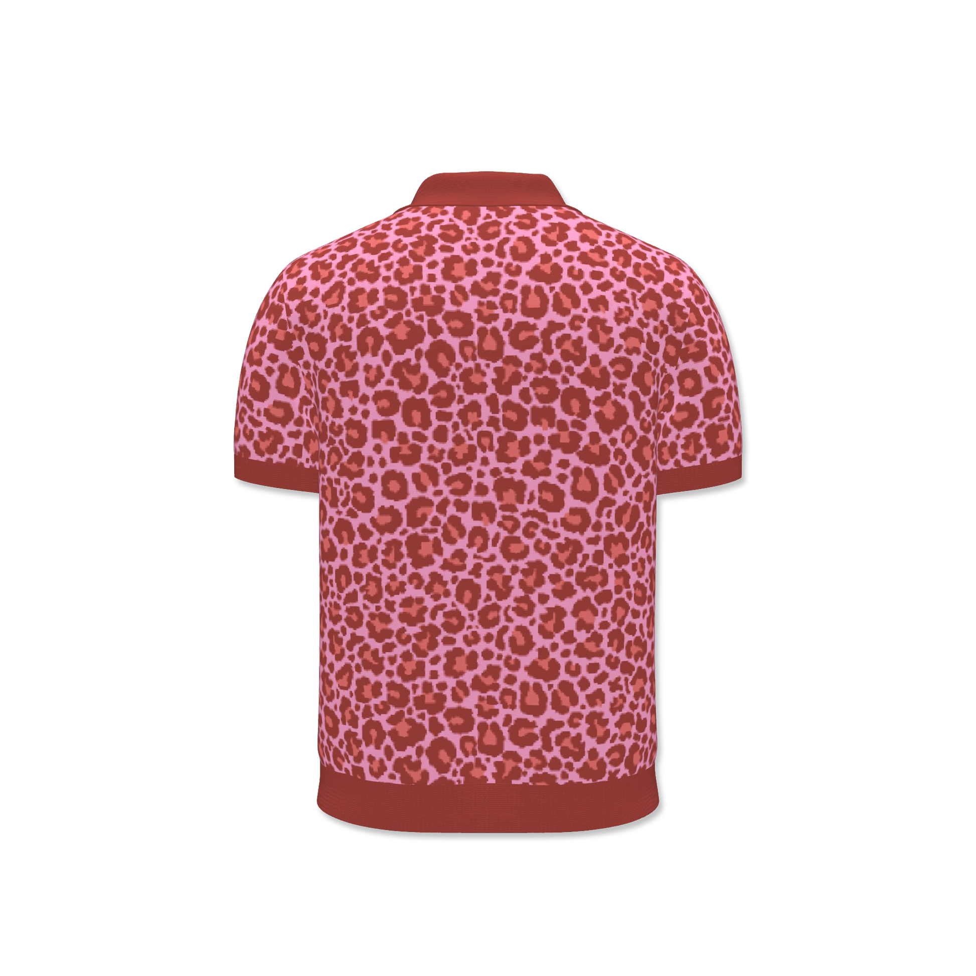 Leopard Lounge Valentine Mens V-Neck Polo Shirt by Studio Ten Design