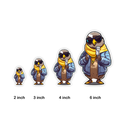 Lil Wing Pigeon Rapper Sticker Sizes by Studio Ten Design