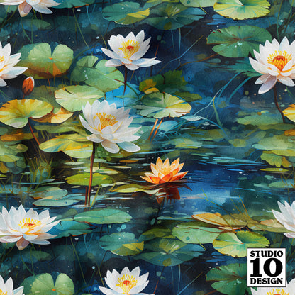 Lily Tranquility Printed Fabric