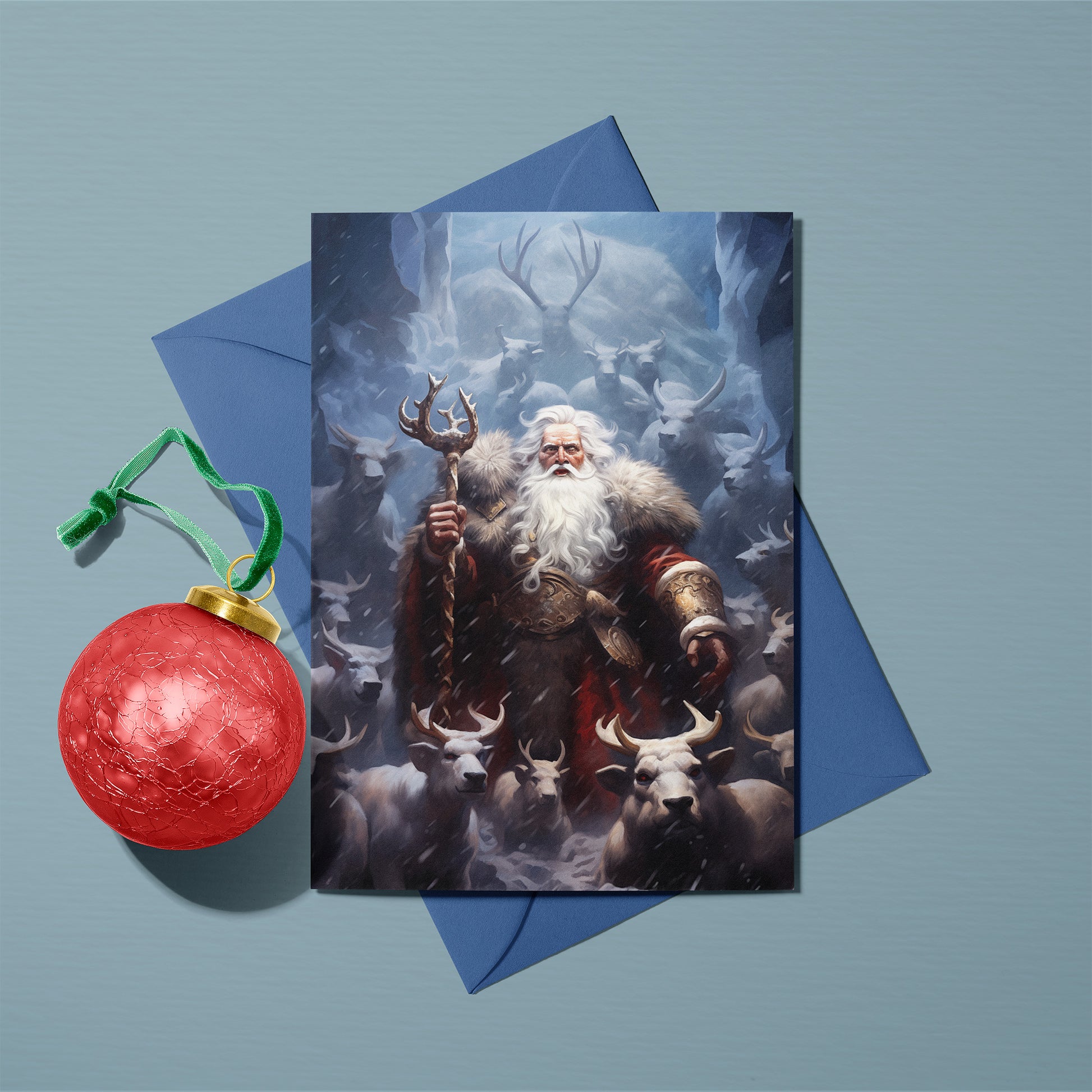 Fantasy Santa: North Lord Christmas Card (Front; Festive) by Studio Ten Design