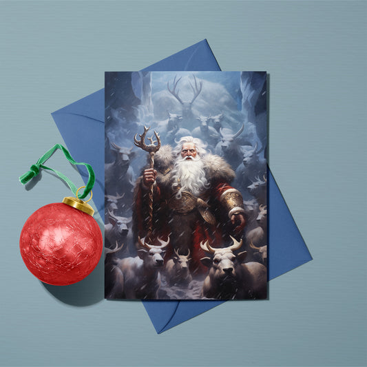 Fantasy Santa: North Lord Christmas Card (Front; Festive) by Studio Ten Design