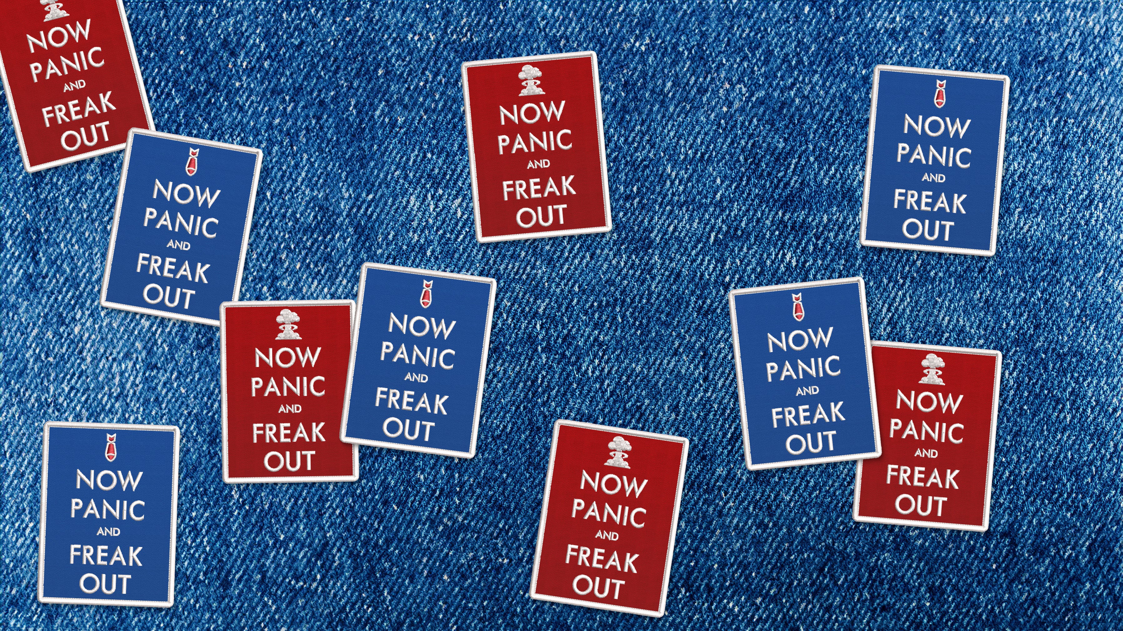 "Now Panic and Freak Out" Embroidered Patches by Studio Ten Design