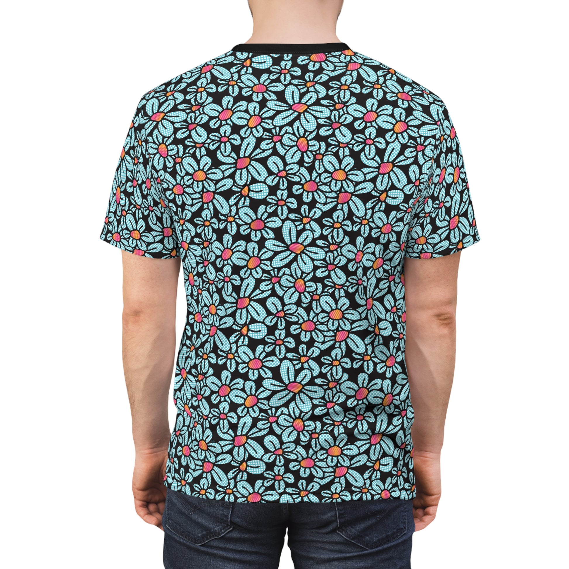 Flower Pop! Black T-Shirt by Studio Ten Design