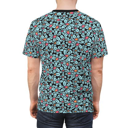 Flower Pop! Black T-Shirt by Studio Ten Design