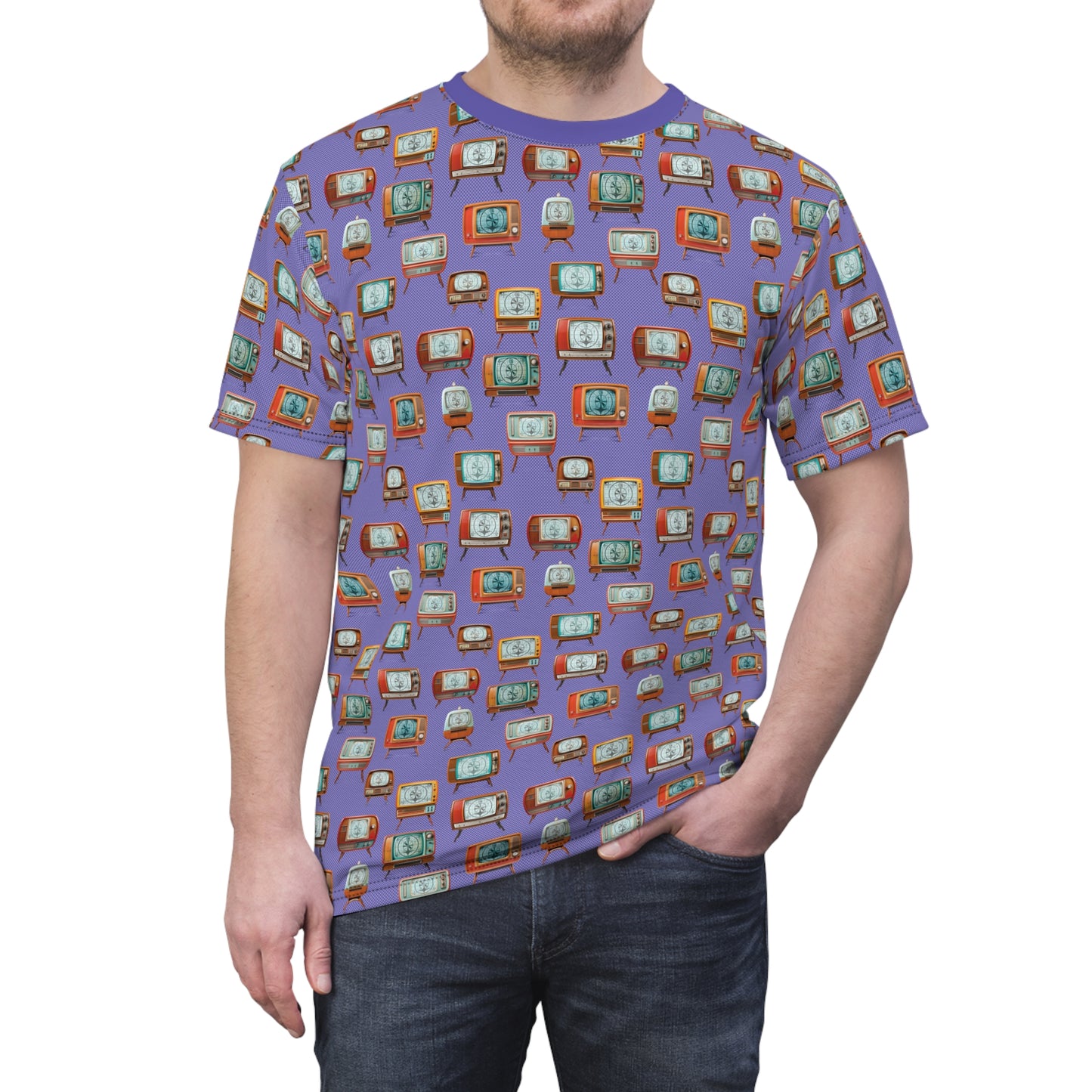 Retro TVs Lilac T-Shirt by Studio Ten Design