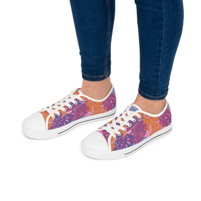 Monstera Madness Very Berry Bubblegum Women's Low-Top Sneakers