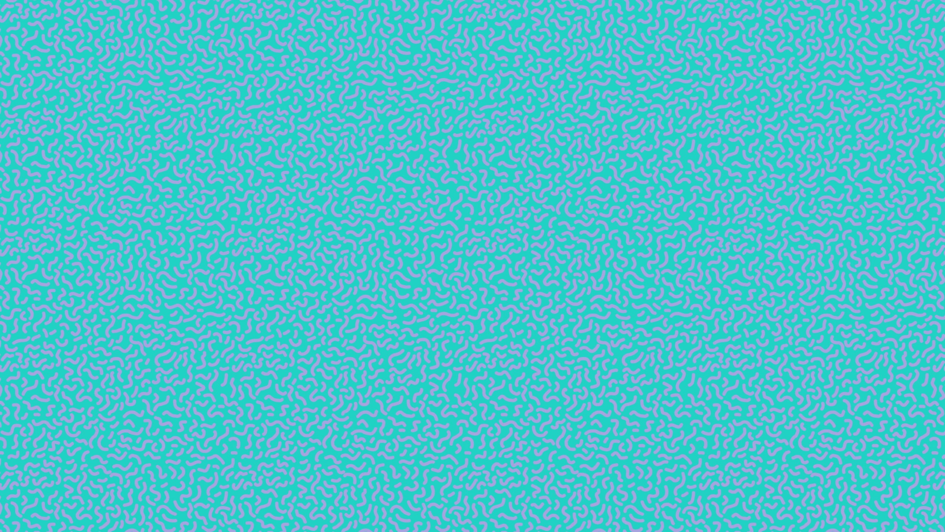 Lilac Squiggles on Teal Background
