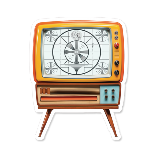 Retro TV Set Vinyl Sticker