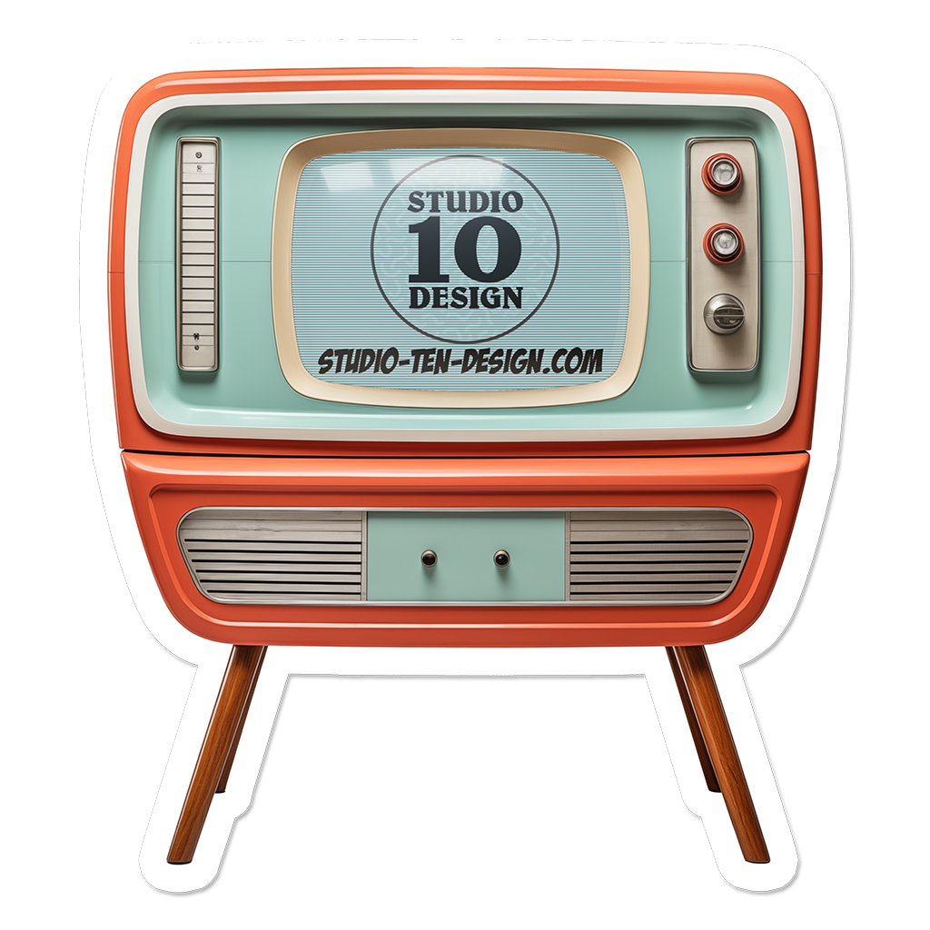 Retro TV Set Vinyl Sticker from Studio Ten Design