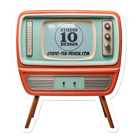 Retro TV Set Vinyl Sticker from Studio Ten Design