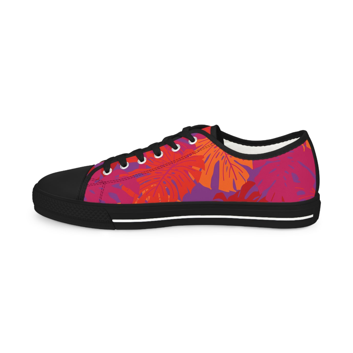 Monstera Madness Jungle Fire Men's Low-Top Sneakers
