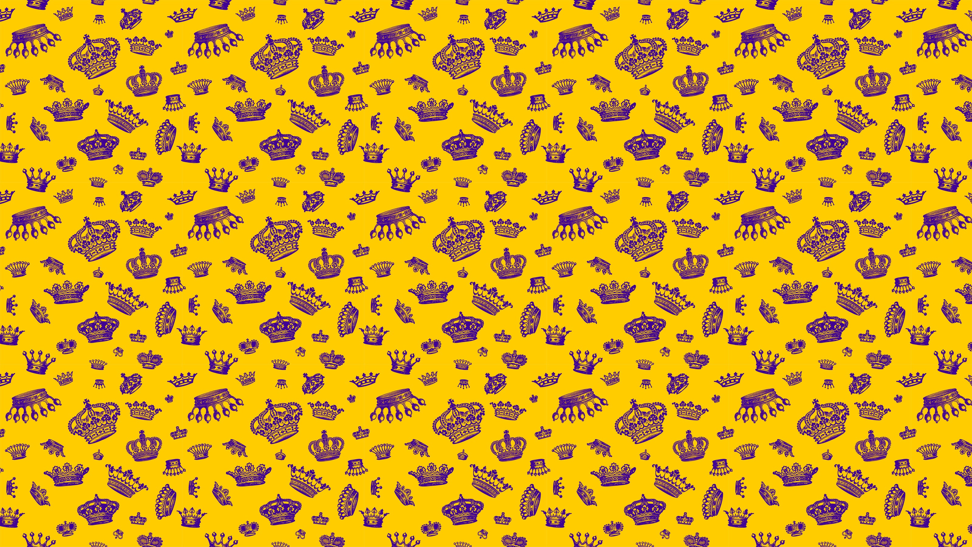 Royal Crowns in Purple on Yellow by Studio Ten Design