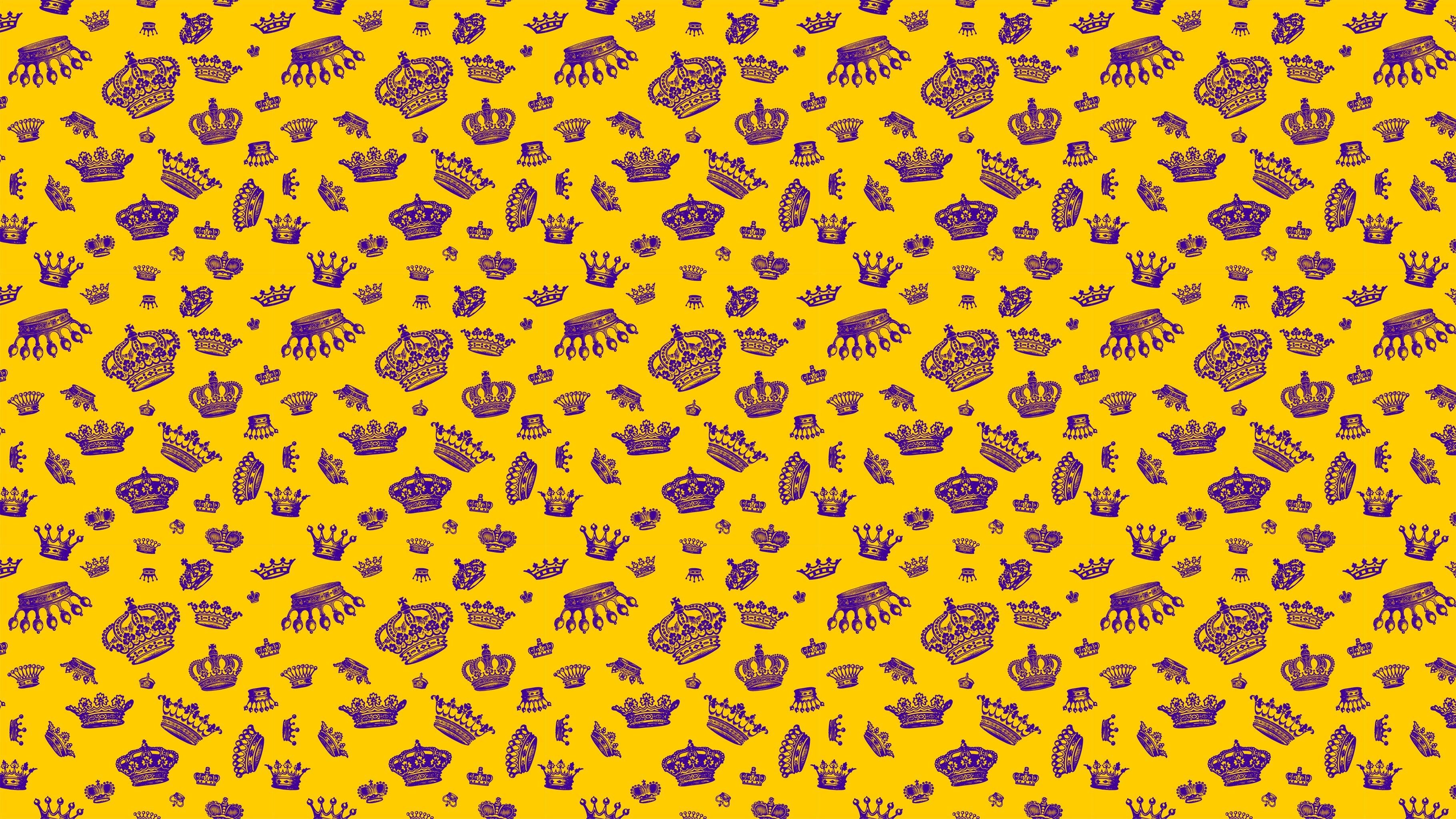 Royal Crowns in Purple on Yellow by Studio Ten Design