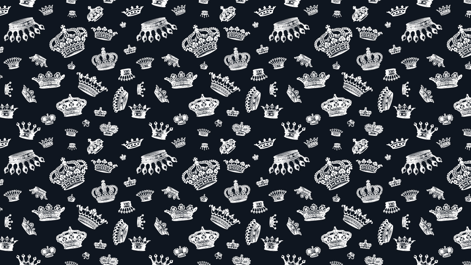 Royal Crowns in White on Black by Studio Ten Design