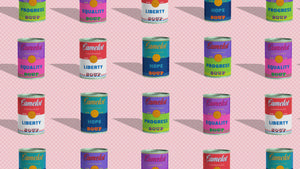 Camelot Soup Cans on Cotton Candy, by Studio Ten Design