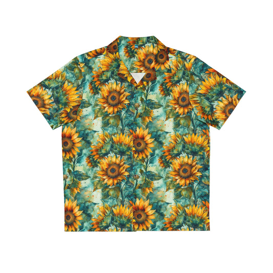 Sunflowers (Light) Aloha Shirt (Front) by Studio Ten Design