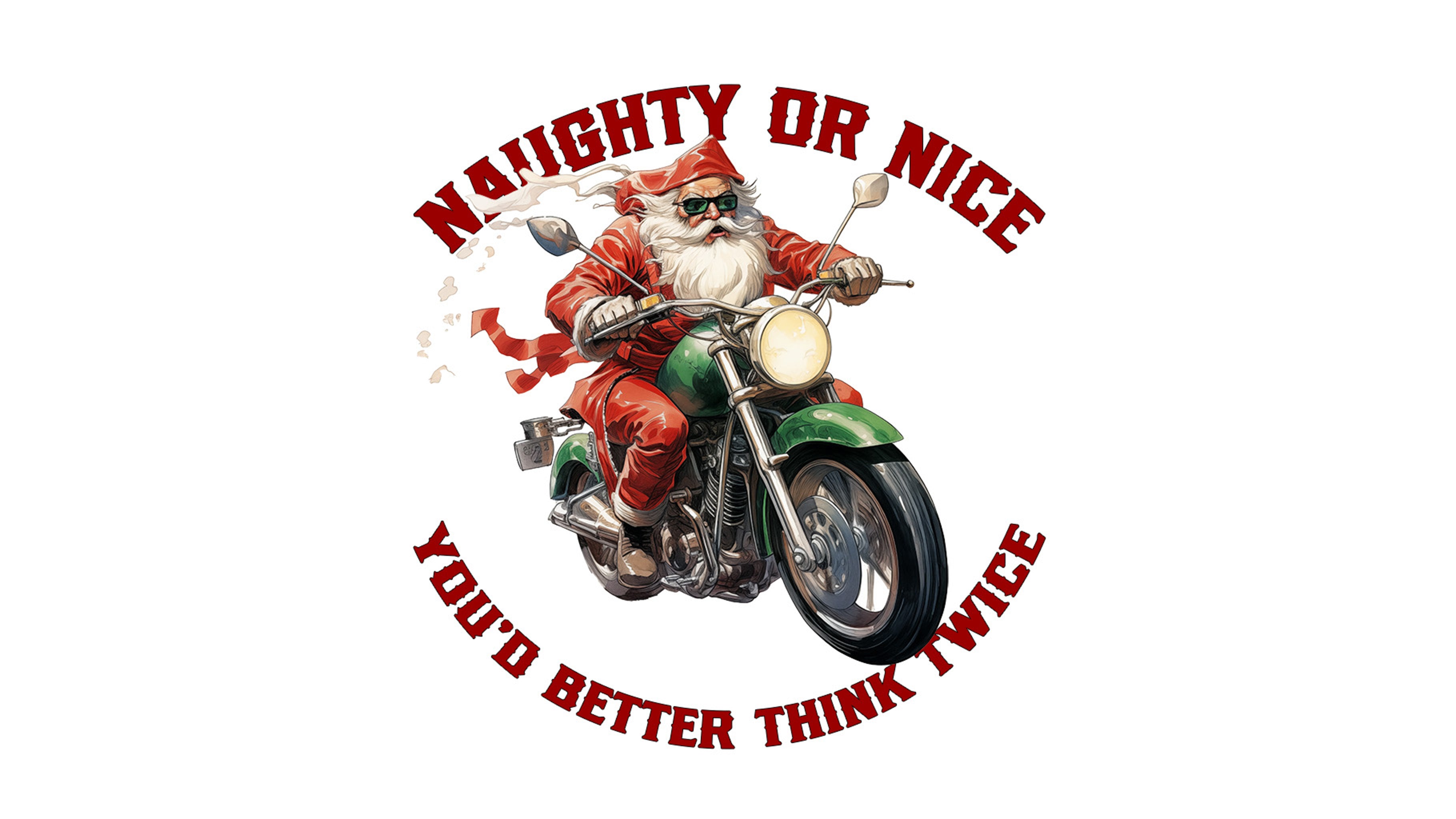 Super Santa Old School - "Naughty or Nice, You'd Better Think Twice" - Studio Ten Design