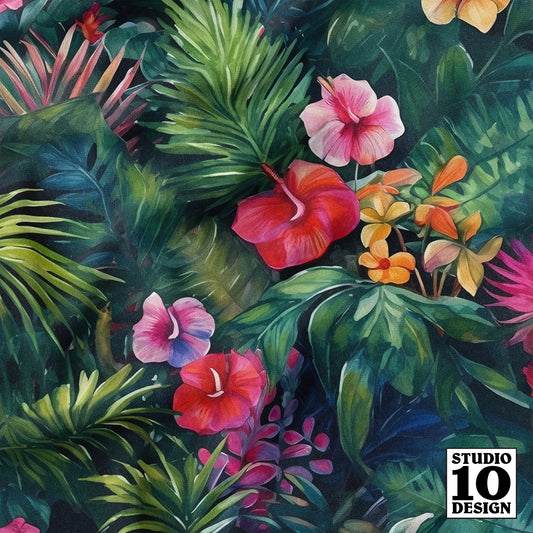 Tropical Jungle (Dark 1) Printed Fabric by Studio Ten Design