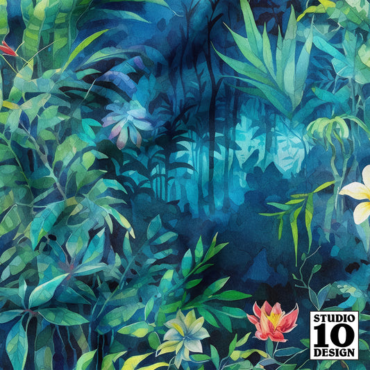 Tropical Jungle (Night 1) Printed Fabric by Studio Ten Design