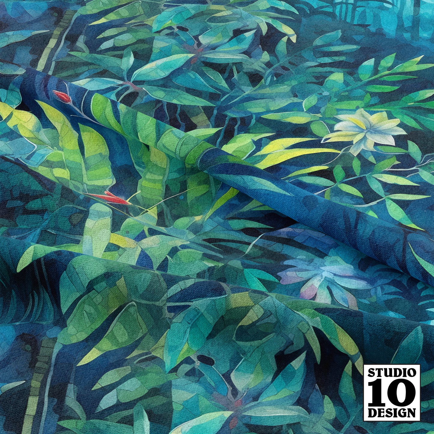 Tropical Jungle (Night 1) Printed Fabric by Studio Ten Design