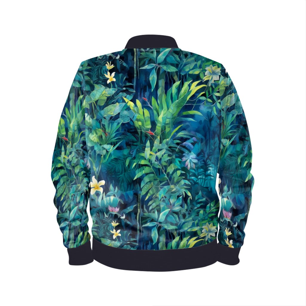 Tropical Jungle (Night 1) Womens Bomber Jacket by Studio Ten Design