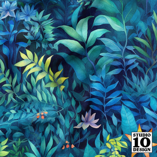 Tropical Jungle (Night 2) Printed Fabric by Studio Ten Design