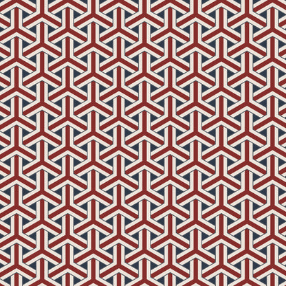 Geometric Y Jacquard Fabric - Patriotic Multi