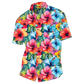 Watercolor Hibiscus Flowers (Light IV) Printed Fabric by Studio Ten Design