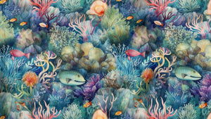Luminous Seascape Watercolor Reef