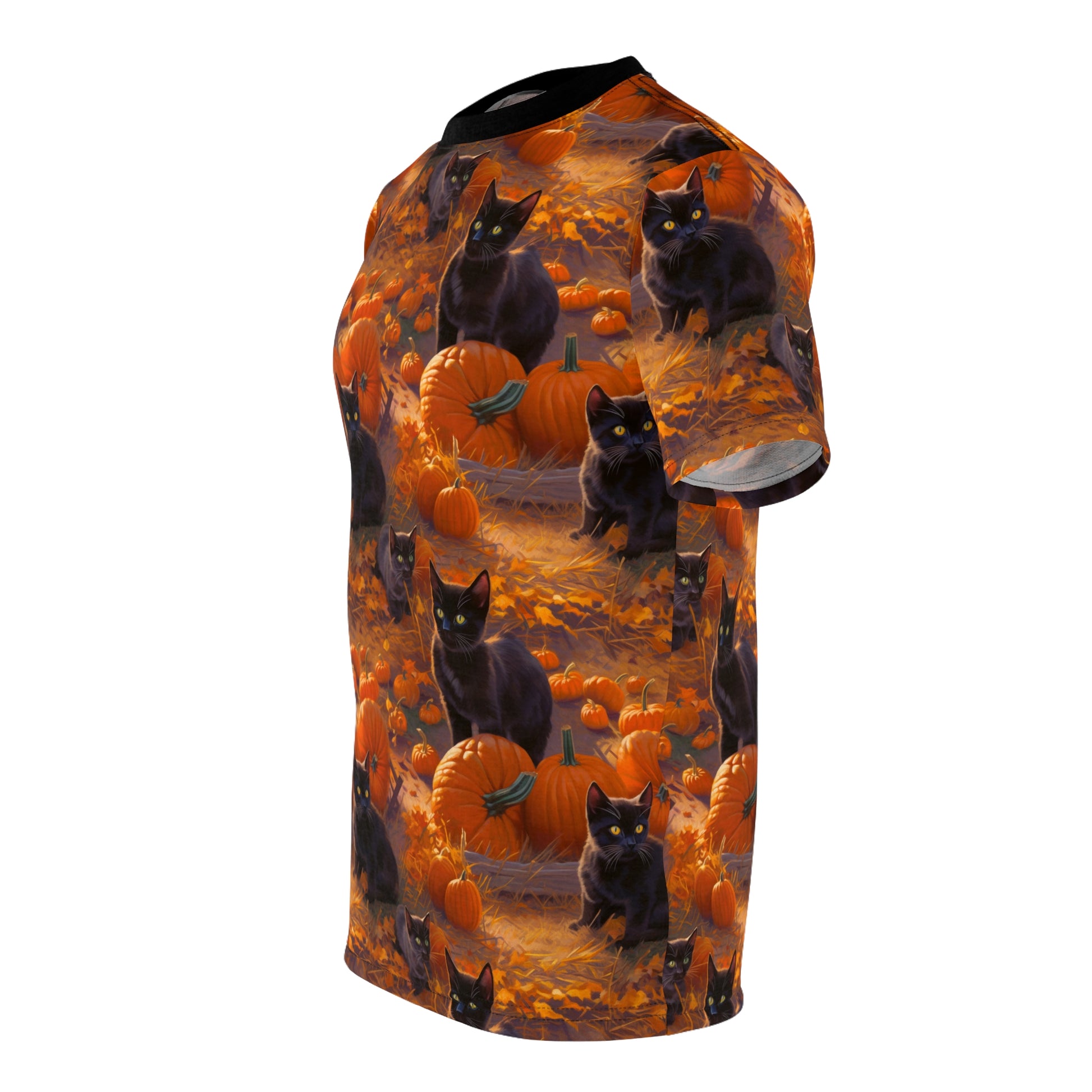 Black Cats in the Pumpkin Patch T-Shirt by Studio Ten Design