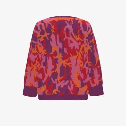 Suéter Dolman con cuello barco y camuflaje para mujer