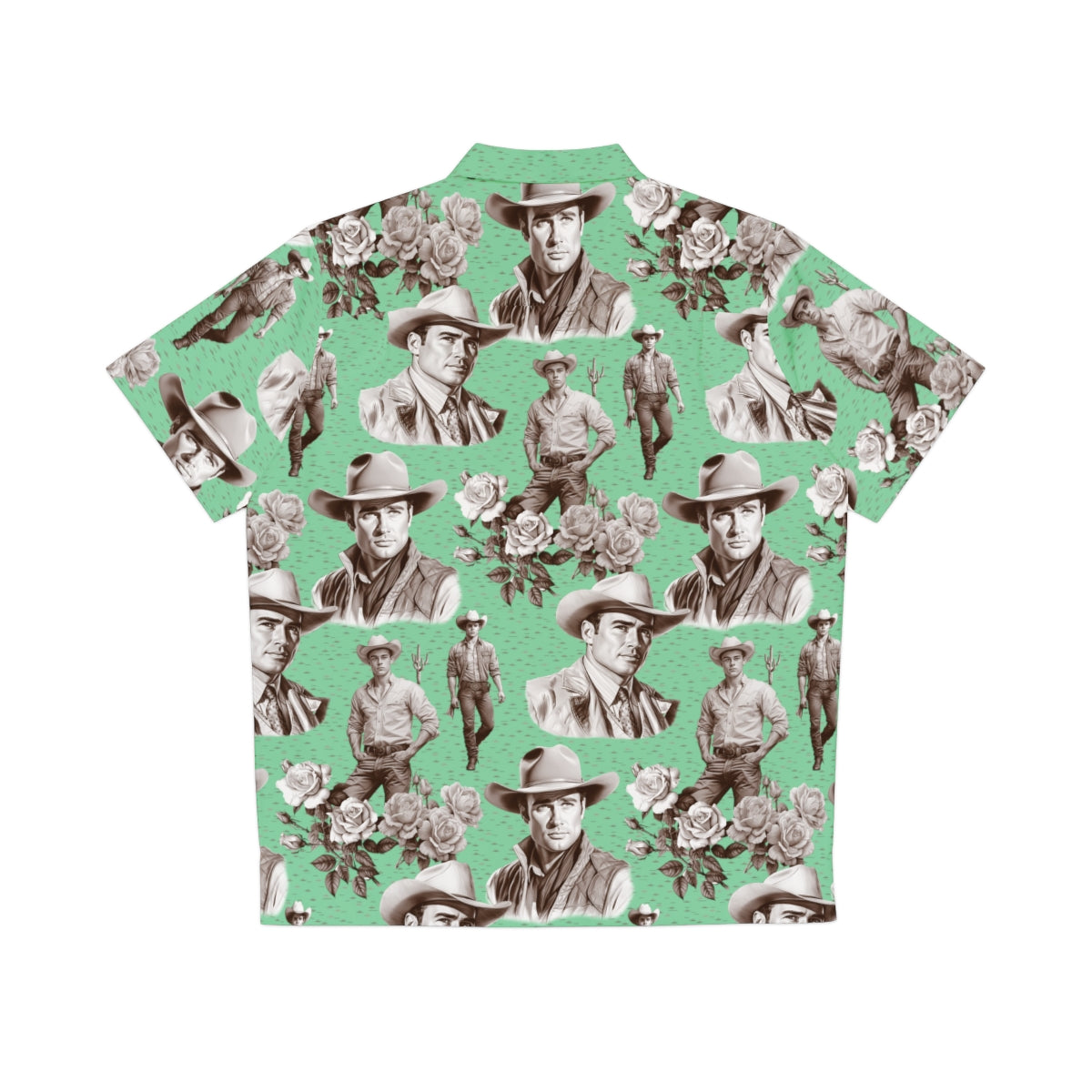 Handsome Cowboys Toile (Jade) Aloha Shirt by Studio Ten Design