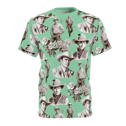 Handsome Cowboys Toile (Jade) T-Shirt by Studio Ten Design