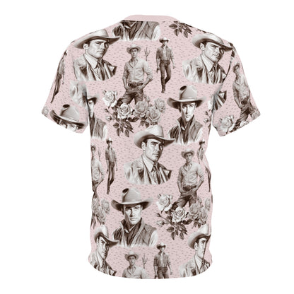 Handsome Cowboys Toile (Pink) T-Shirt by Studio Ten Design