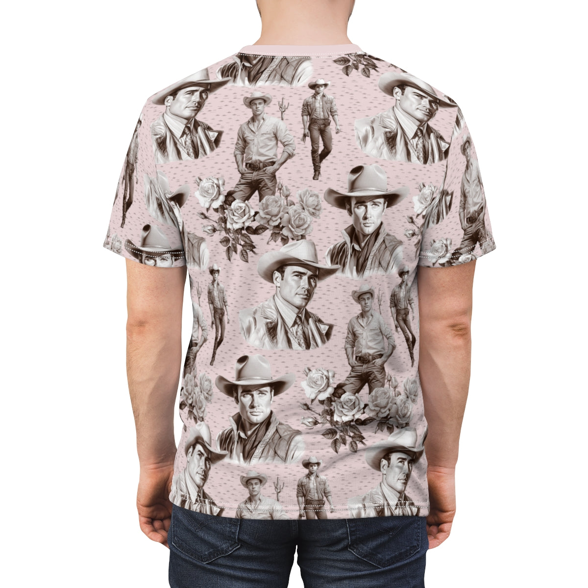 Handsome Cowboys Toile (Pink) T-Shirt by Studio Ten Design