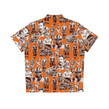 Handsome Fire Fighters (Orange) Aloha Shirt - Studio Ten Design