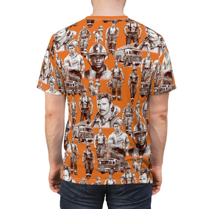 Handsome Fire Fighters (Orange) T-Shirt by Studio Ten Design