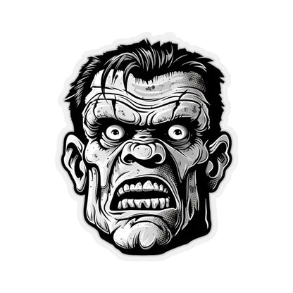 Tough Guy Black and White Classic Villain Movie Monster Kiss-Cut Transparent Sticker by Studio Ten Design