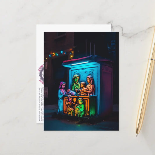Neon Nativity Postcard - WeirdJourney™