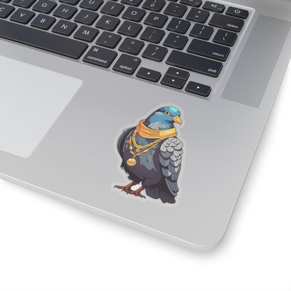 Birdie Smalls Pigeon Rapper 3" Transparent Sticker by Studio Ten Design