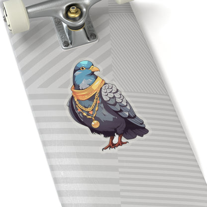 Birdie Smalls Pigeon Rapper 6" Transparent Sticker by Studio Ten Design