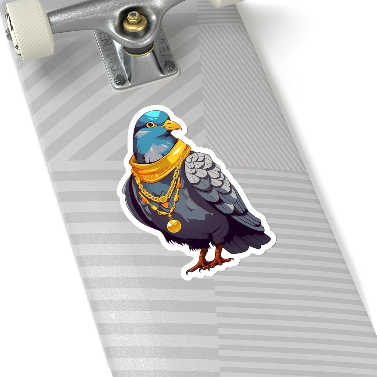 Birdie Smalls Pigeon Rapper 6" White Sticker by Studio Ten Design