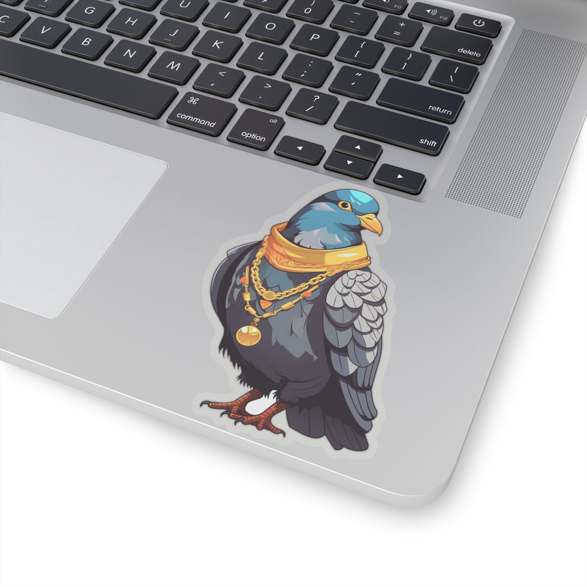 Birdie Smalls Pigeon Rapper 4" Transparent Sticker by Studio Ten Design