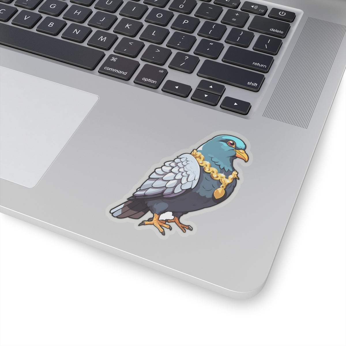 Flocka Flame Pigeon Rapper 3" Transparent Sticker by Studio Ten Design