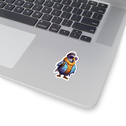 MC Coo Pigeon Rapper 2" White Sticker by Studio ten Design