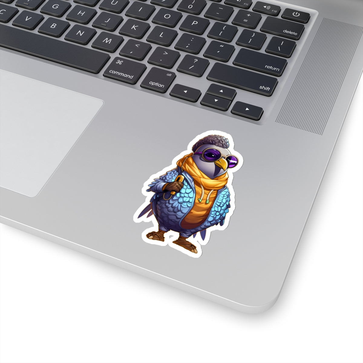 MC Coo Pigeon Rapper 3" White Sticker by Studio ten Design