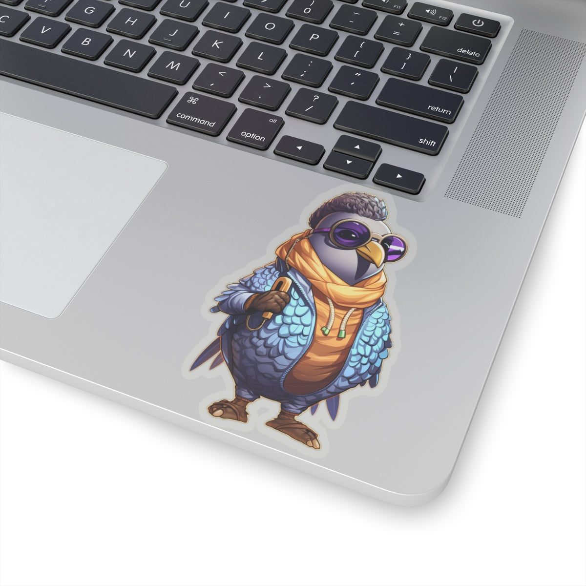 MC Coo Pigeon Rapper 4" Transparent Sticker by Studio ten Design